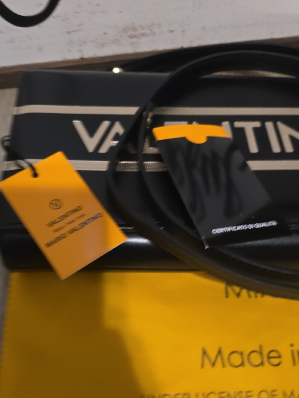 Valentino Black Leather Logo Clutch with Silver Accent - Picture 11 of 11